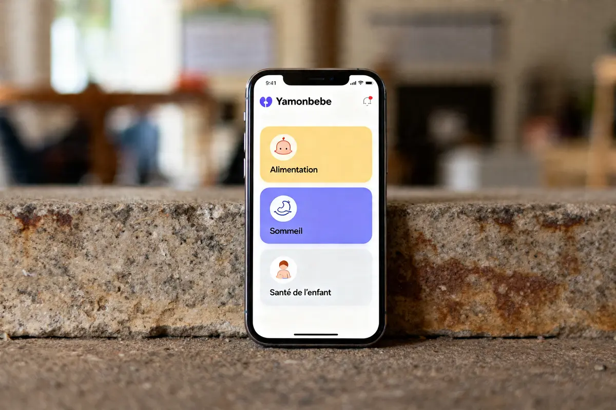Application mobile yamonbebe affichant alimentation et sommeil pour la santé de l'enfant