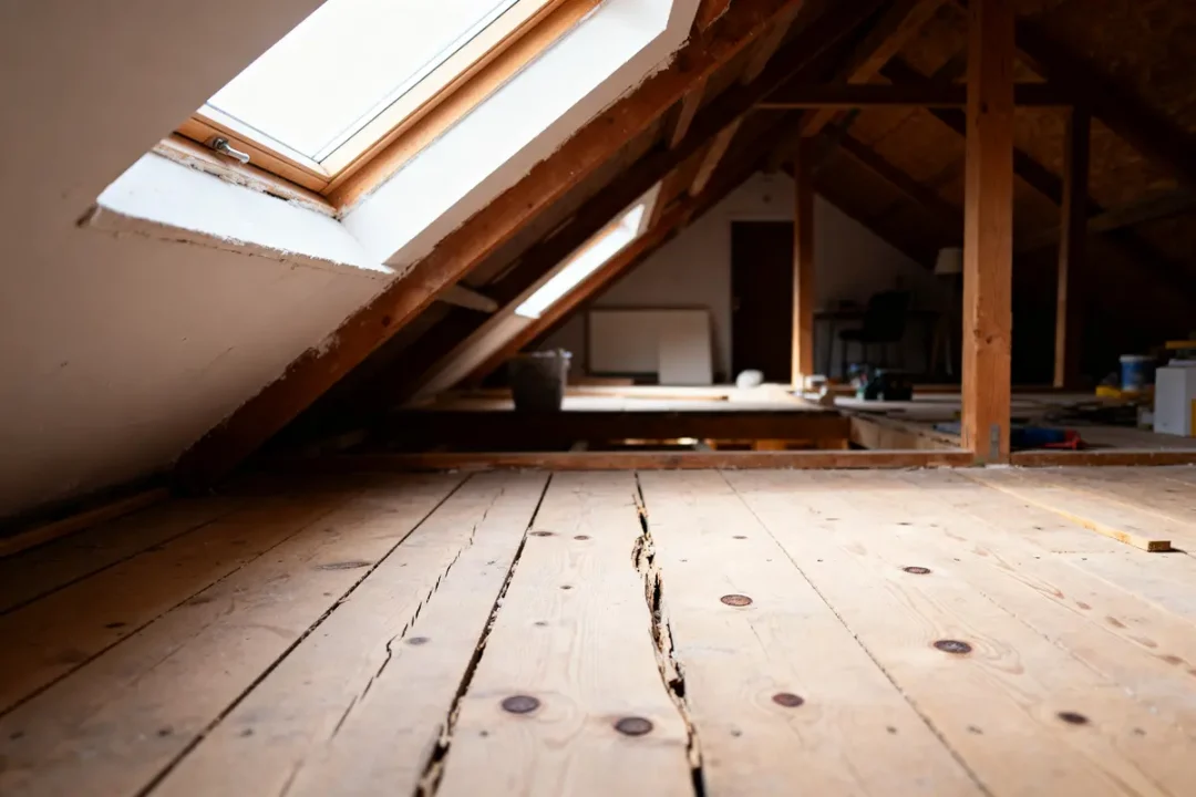 Combles lumineuses avec parquet en bois, idée pour aménager des combles perdues efficacement